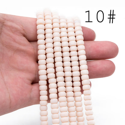 95pcs Smooth Rondelle Glass Beads, 6x4mm, Candy Color Crystal Beads (GM-044)