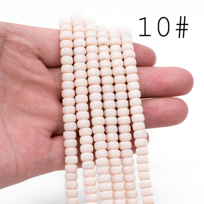 95pcs Smooth Rondelle Glass Beads, 6x4mm, Candy Color Crystal Beads (GM-044)