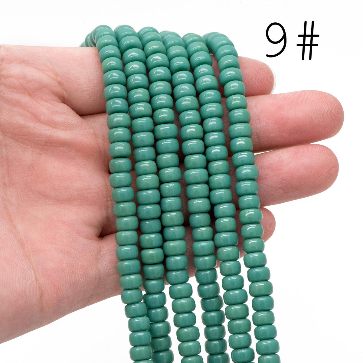 95pcs Smooth Rondelle Glass Beads, 6x4mm, Candy Color Crystal Beads (GM-044)