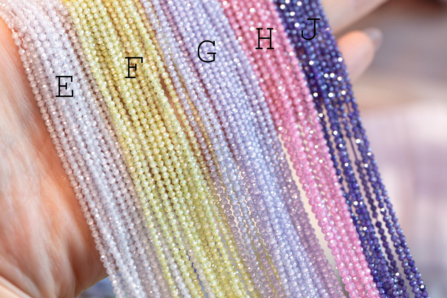 2mm Colorful Zircon Faceted Beads, Tiny Gemstone Beads, Natural Stone Beads for Jewelry Bracelet Making DIY, Full 14.5 Inch Strands (TR-008)