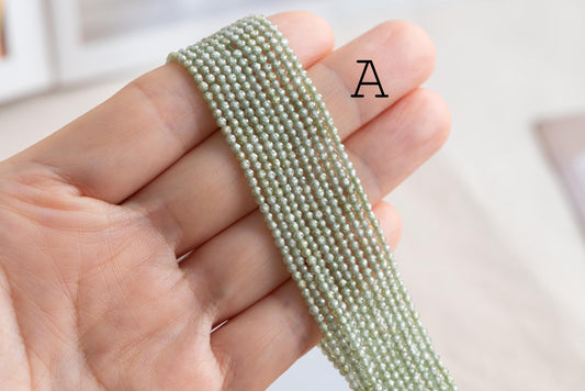 2mm Colorful Zircon Faceted Beads, Tiny Gemstone Beads, Natural Stone Beads for Jewelry Bracelet Making DIY, Full 14.5 Inch Strands (TR-008)