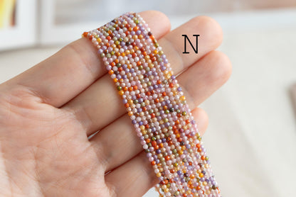 2mm Colorful Zircon Faceted Beads, Tiny Gemstone Beads, Natural Stone Beads for Jewelry Bracelet Making DIY, Full 14.5 Inch Strands (TR-008)