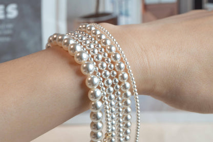 Glass Pearl Bracelet/ Anklet/ Necklaces, Adjustable Quality Crystal Pearl Chain (#LK-627)