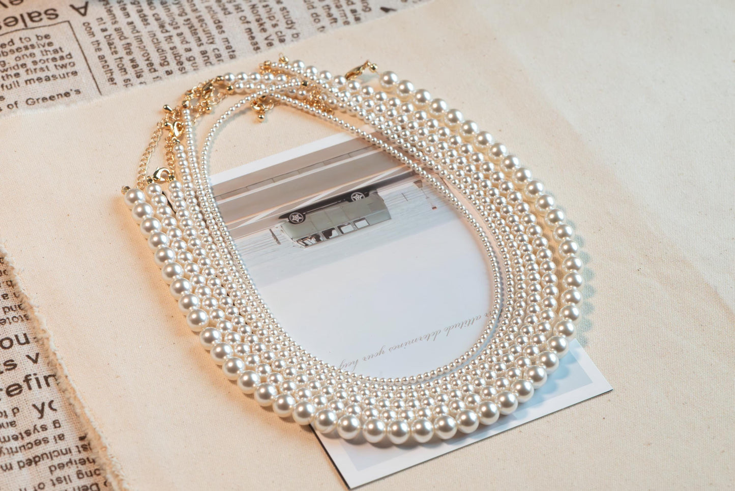 Glass Pearl Bracelet/ Anklet/ Necklaces, Adjustable Quality Crystal Pearl Chain (#LK-627)