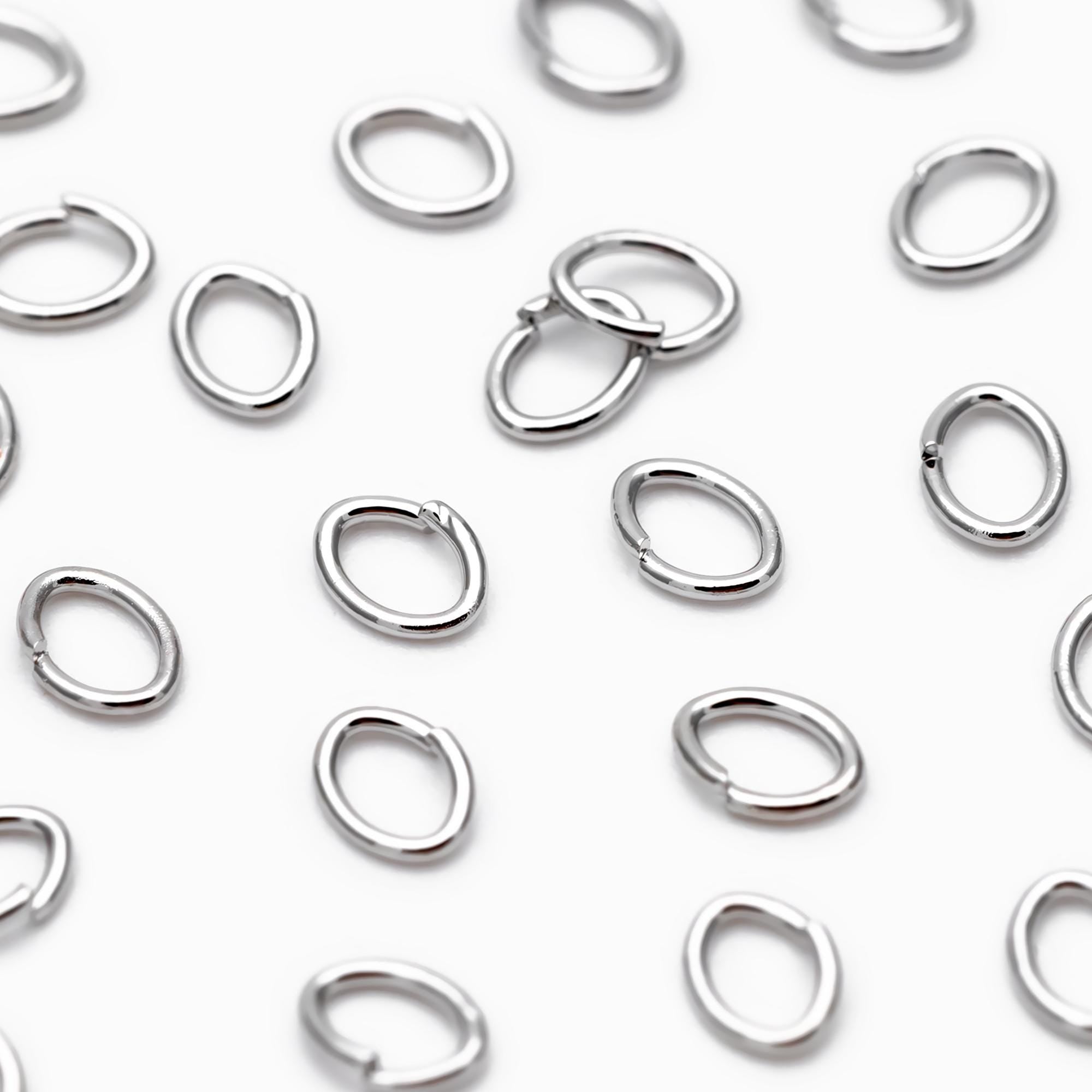 200pcs Gold/ Rhodium plated Stainless Steel Oval Jump Rings, Open Jump Rings, 4x3x0.5mm (24 Gauge) (GB-4776)