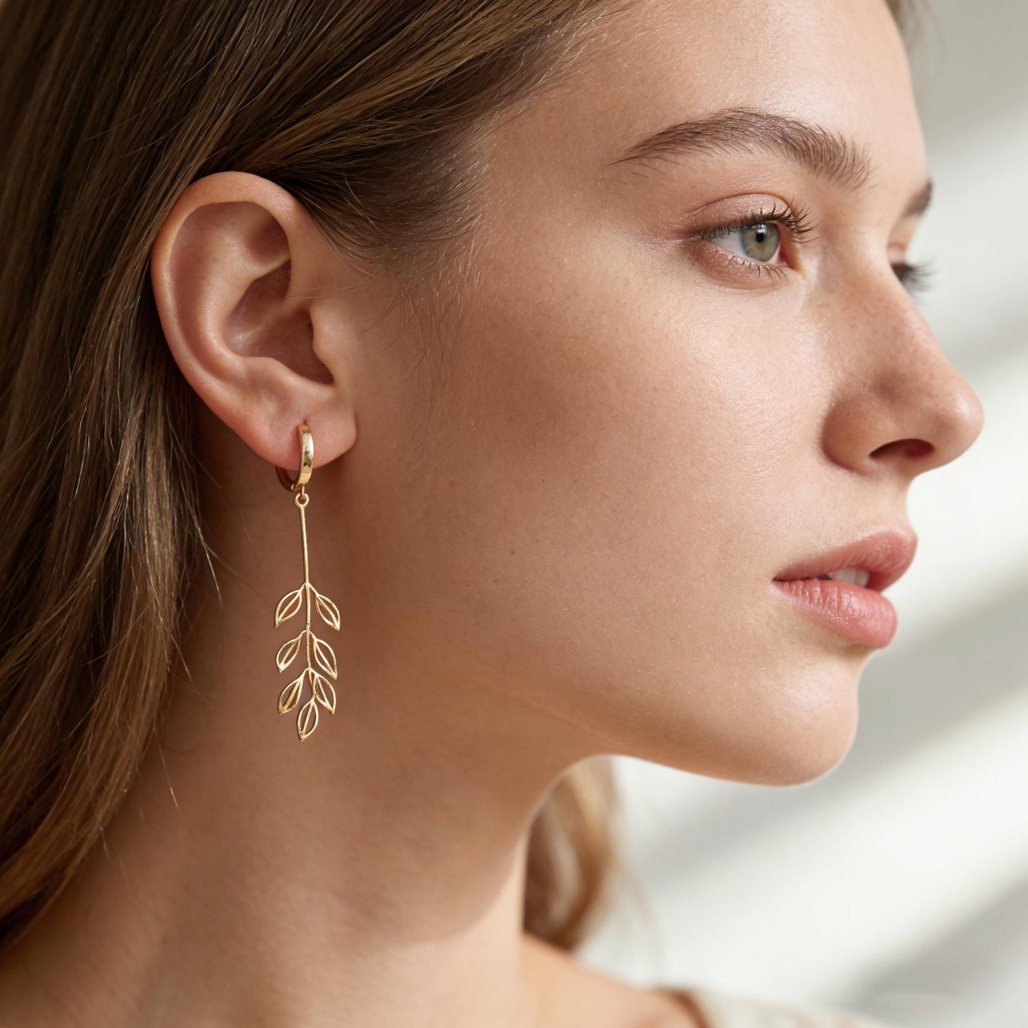 10pcs Gold Flower Leaf Charms, 18K Gold plated Brass, Dainty Earring Pendants (GB-4425)