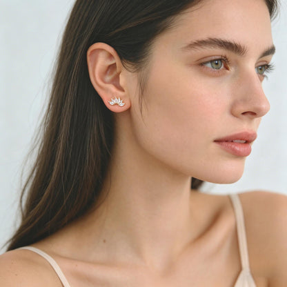 4pcs CZ Pave Dainty Earring, 18K Gold Plated Brass, Jewelry Making, Diy Material, Jewelry Supplies (GB-3369)