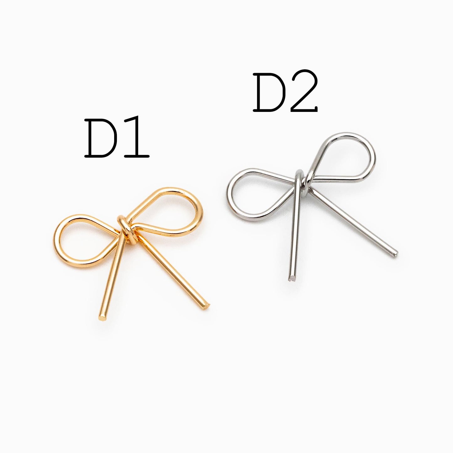 10pcs Gold/ Silver Bowknot Charms 18mm, Christmas Pendants, Bow Knot Pendant (#GB-2745)