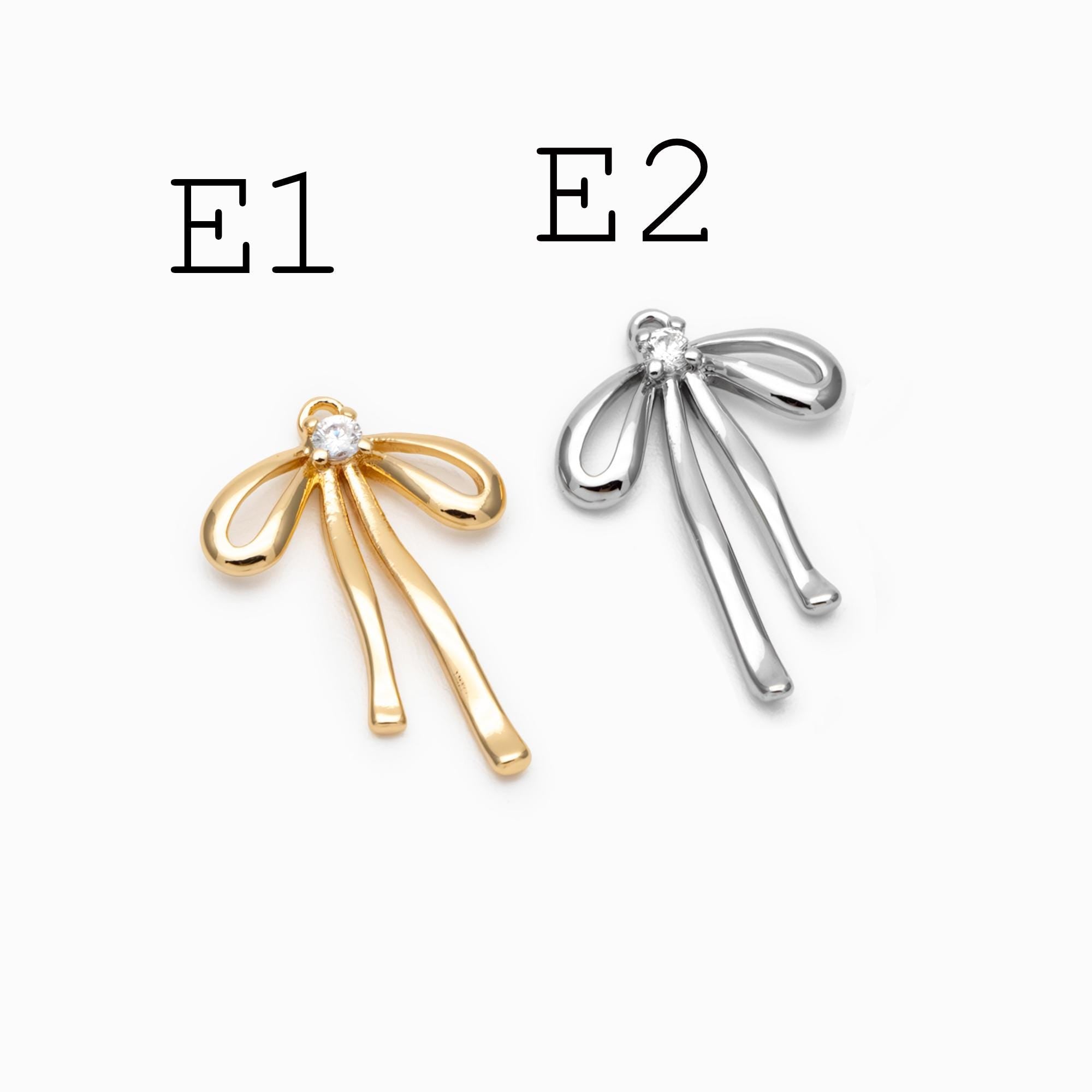 10pcs Gold/ Silver Bowknot Charms 18mm, Christmas Pendants, Bow Knot Pendant (#GB-2745)