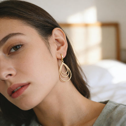 10pcs Gold Geometric Charm Connectors, 18K Gold plated Brass Earring Pendants (GB-2750)