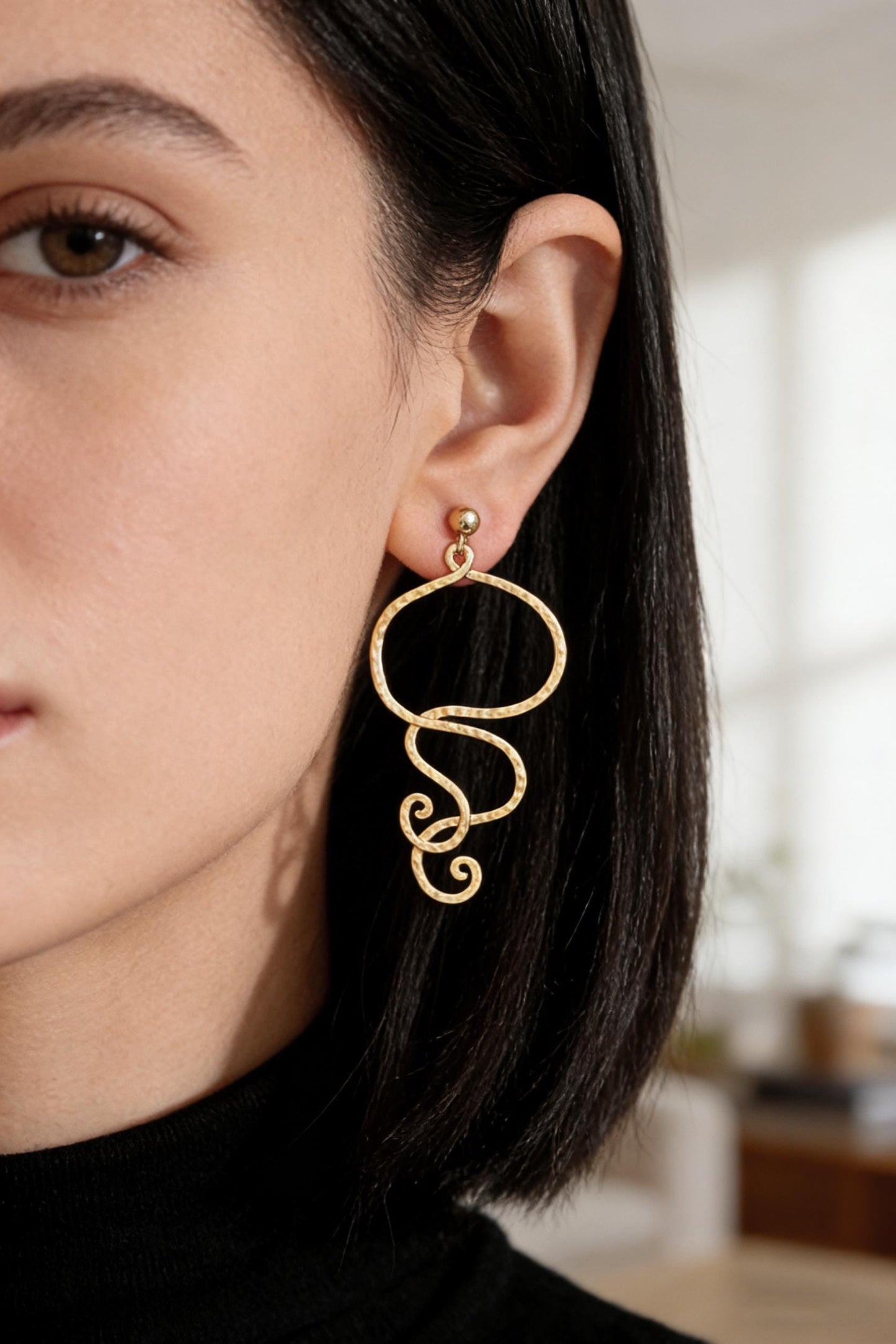 10pcs Gold Geometric Charm Connectors, 18K Gold plated Brass Earring Pendants (GB-2750)