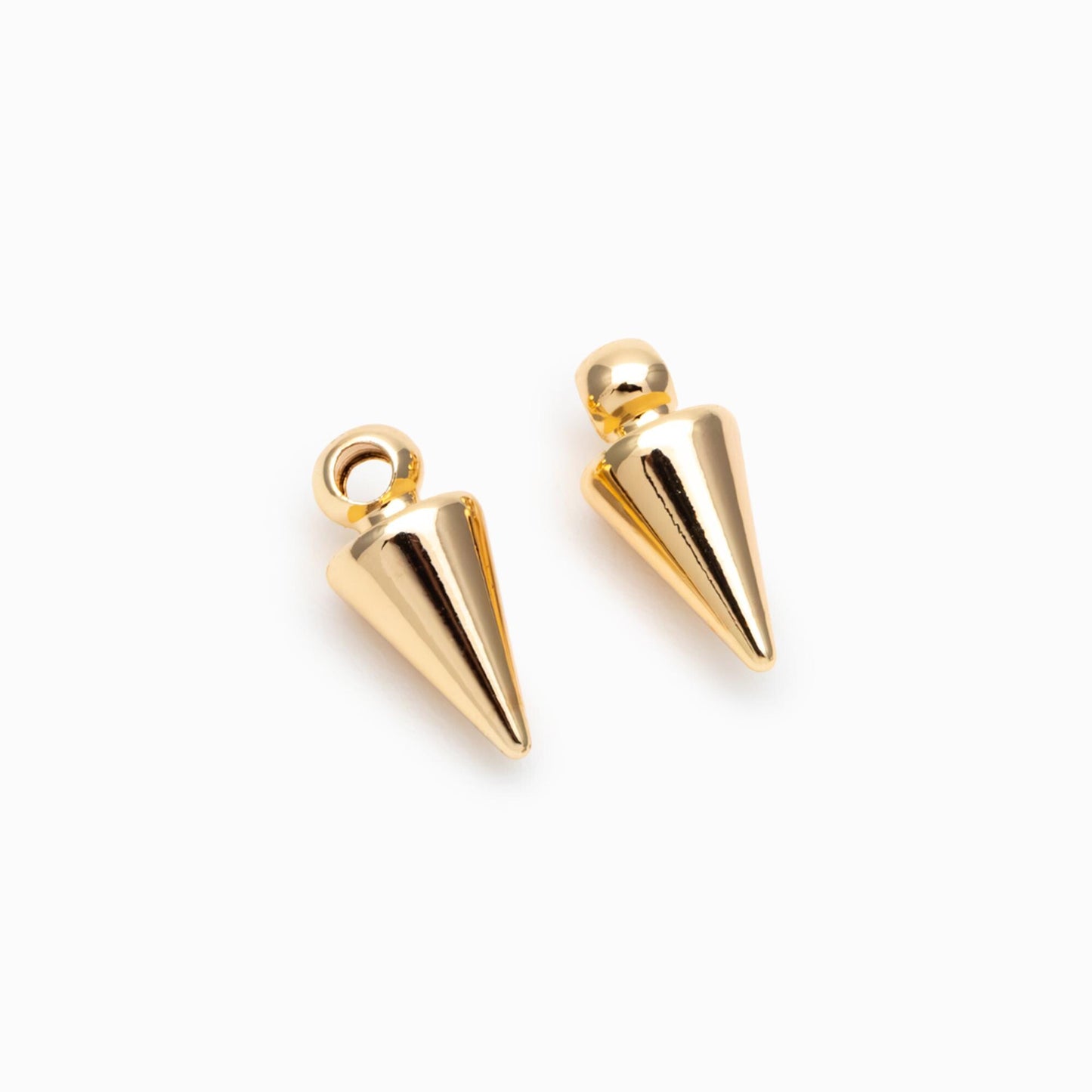 4pcs Gold plated Brass Bullet-shaped Charms 11x5mm, Arrow DANGLE Pendants (GB-2416-A)