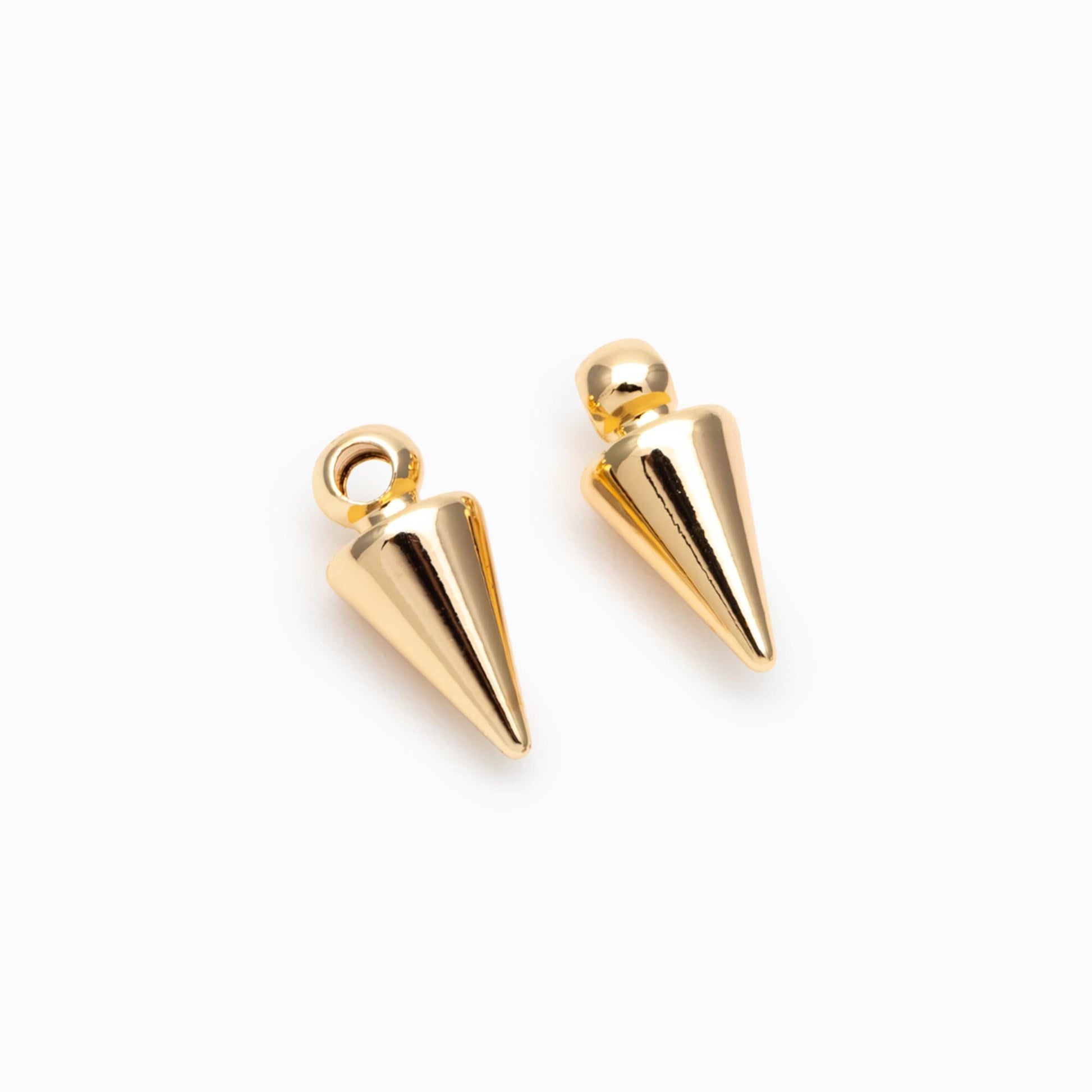 4pcs Gold plated Brass Bullet-shaped Charms 11x5mm, Arrow DANGLE Pendants (GB-2416-A)