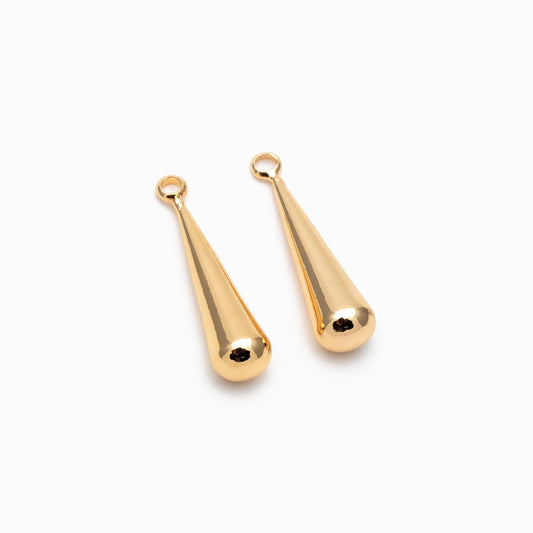 4pcs Gold/ Silver Teardrop Charm 23x6mm, Earring Drop charm, Water Drop charm (GB-2416-F)