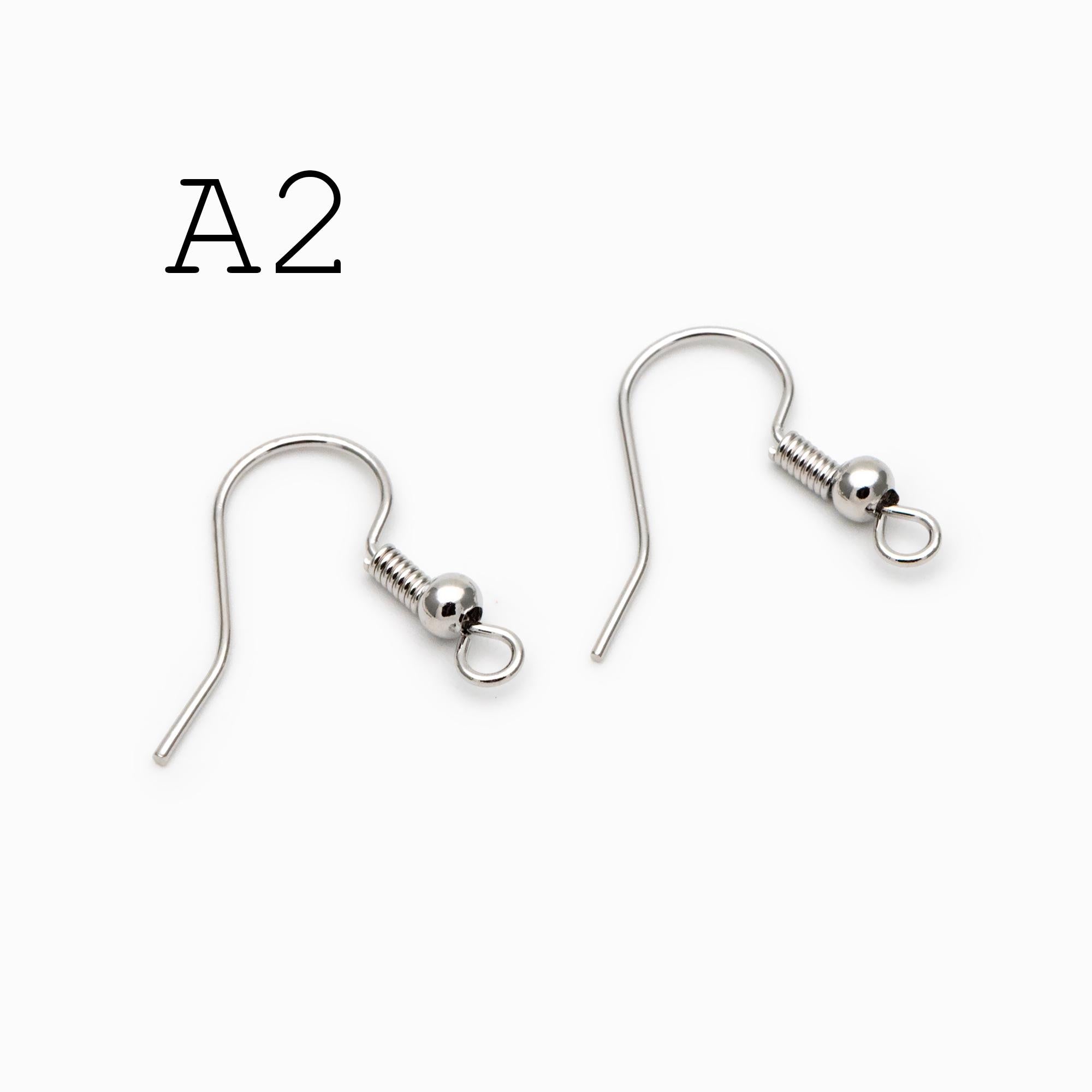 20pcs Gold/ Silver Earring Hooks, Real Gold/ Rhodium Plated Brass, Simple Earwires (GB-025)