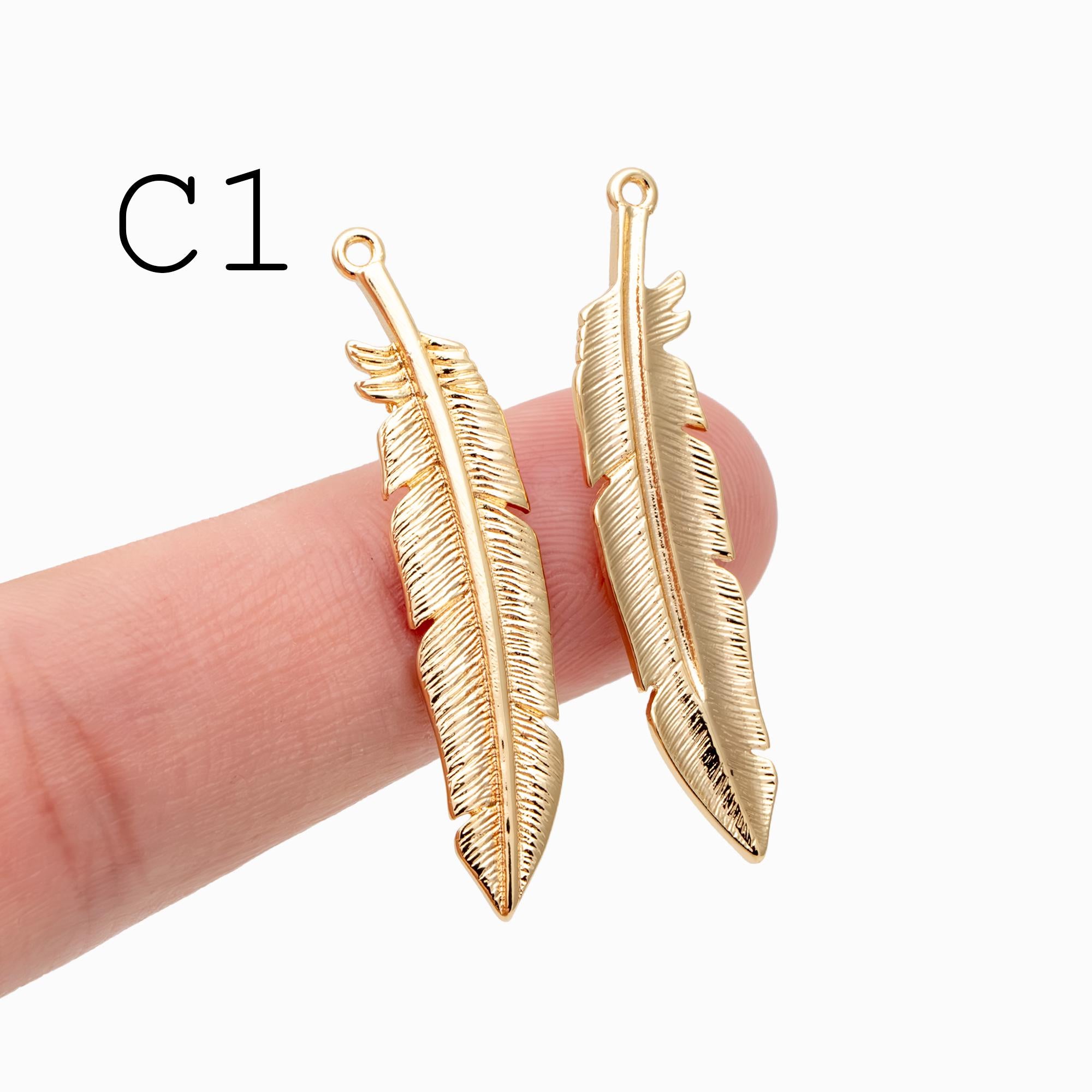 4pcs Gold/ Silver Tone Wing Charms , Real 18K Gold/ Rhodium plated Brass Wing Pendants , Color Not Easily Tarnish (GB-383)