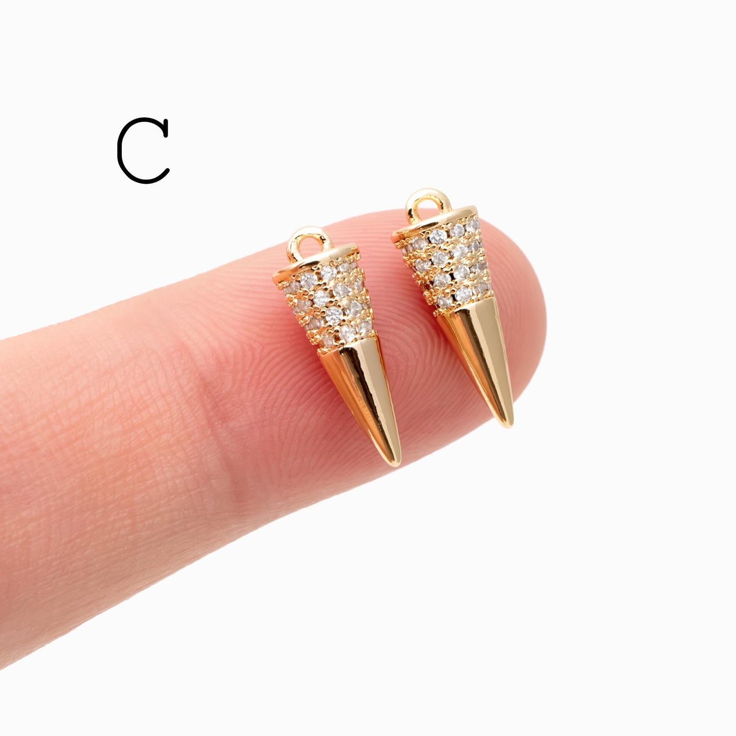 4pcs Gold/ Silver Tone Drop Charm, Minimalist DIY Jewelry, Modern Pendants for Necklaces & Earrings (GB-2416)