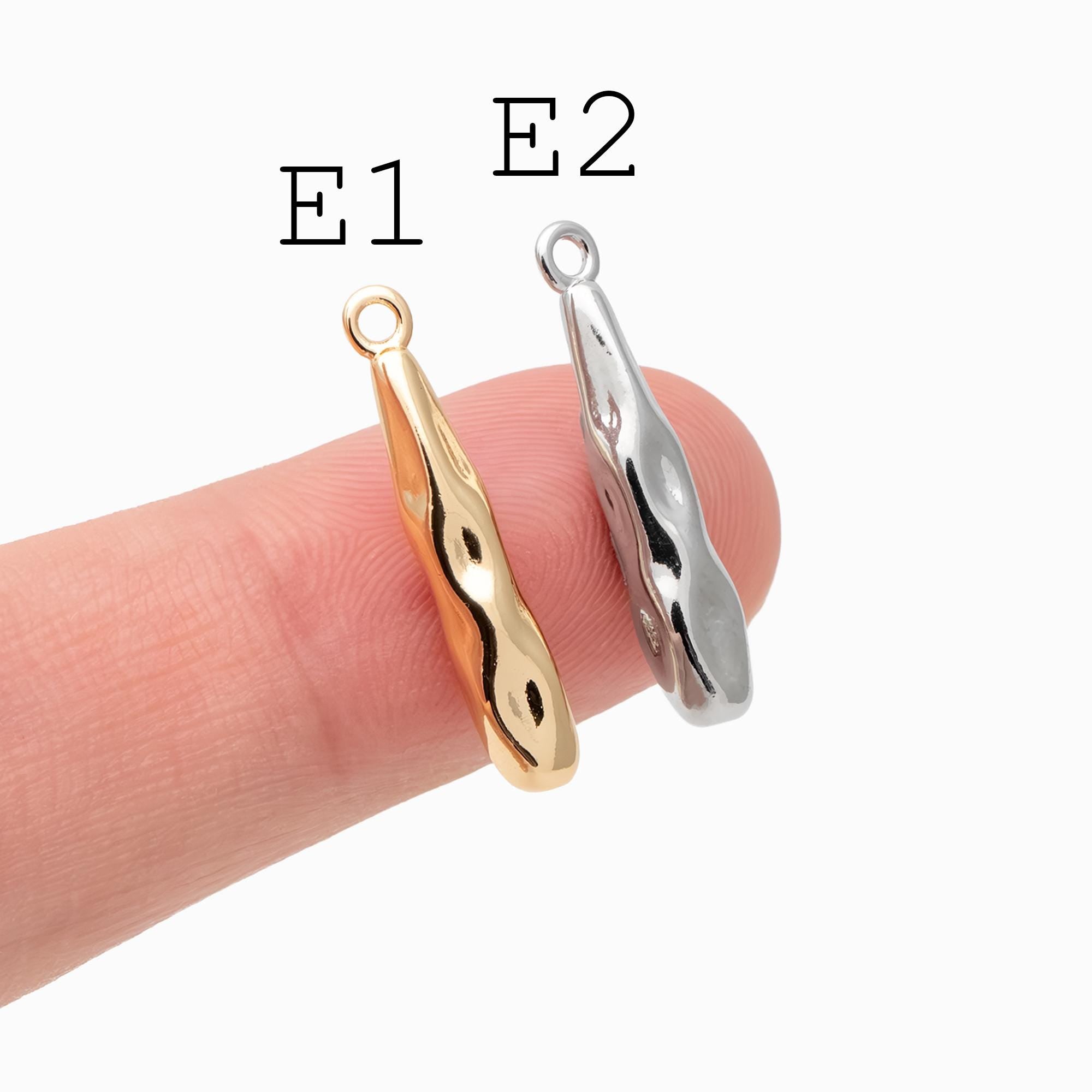 4pcs Gold/ Silver Tone Drop Charm, Minimalist DIY Jewelry, Modern Pendants for Necklaces & Earrings (GB-2416)