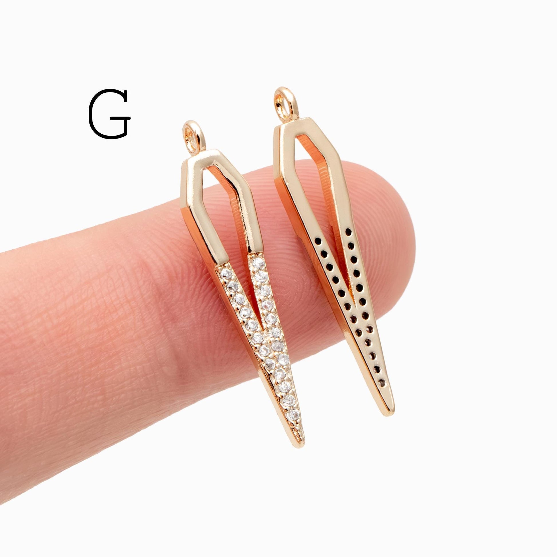 4pcs Gold/ Silver Tone Drop Charm, Minimalist DIY Jewelry, Modern Pendants for Necklaces & Earrings (GB-2416)