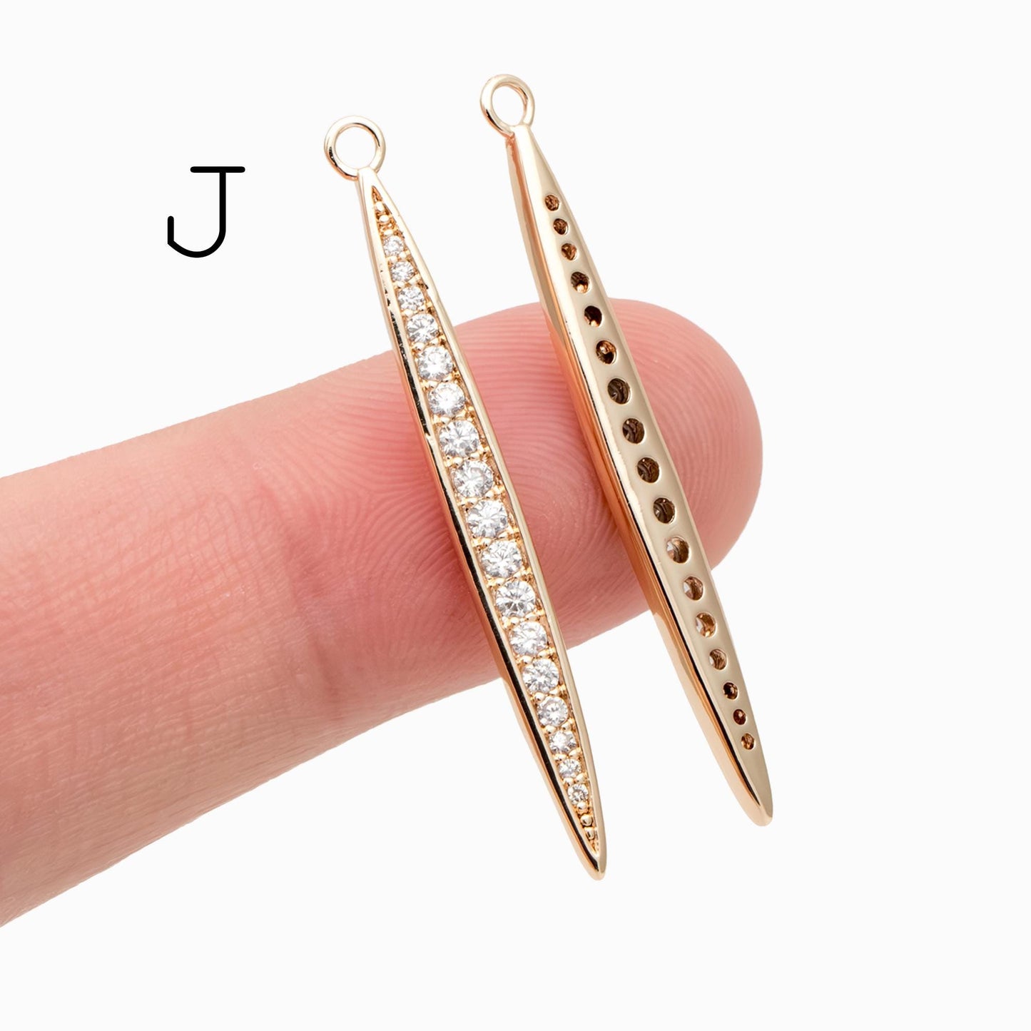 4pcs Gold/ Silver Tone Drop Charm, Minimalist DIY Jewelry, Modern Pendants for Necklaces & Earrings (GB-2416)