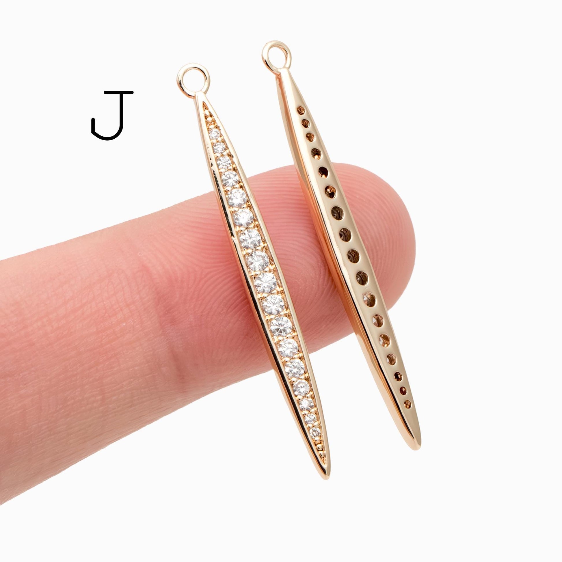 4pcs Gold/ Silver Tone Drop Charm, Minimalist DIY Jewelry, Modern Pendants for Necklaces & Earrings (GB-2416)