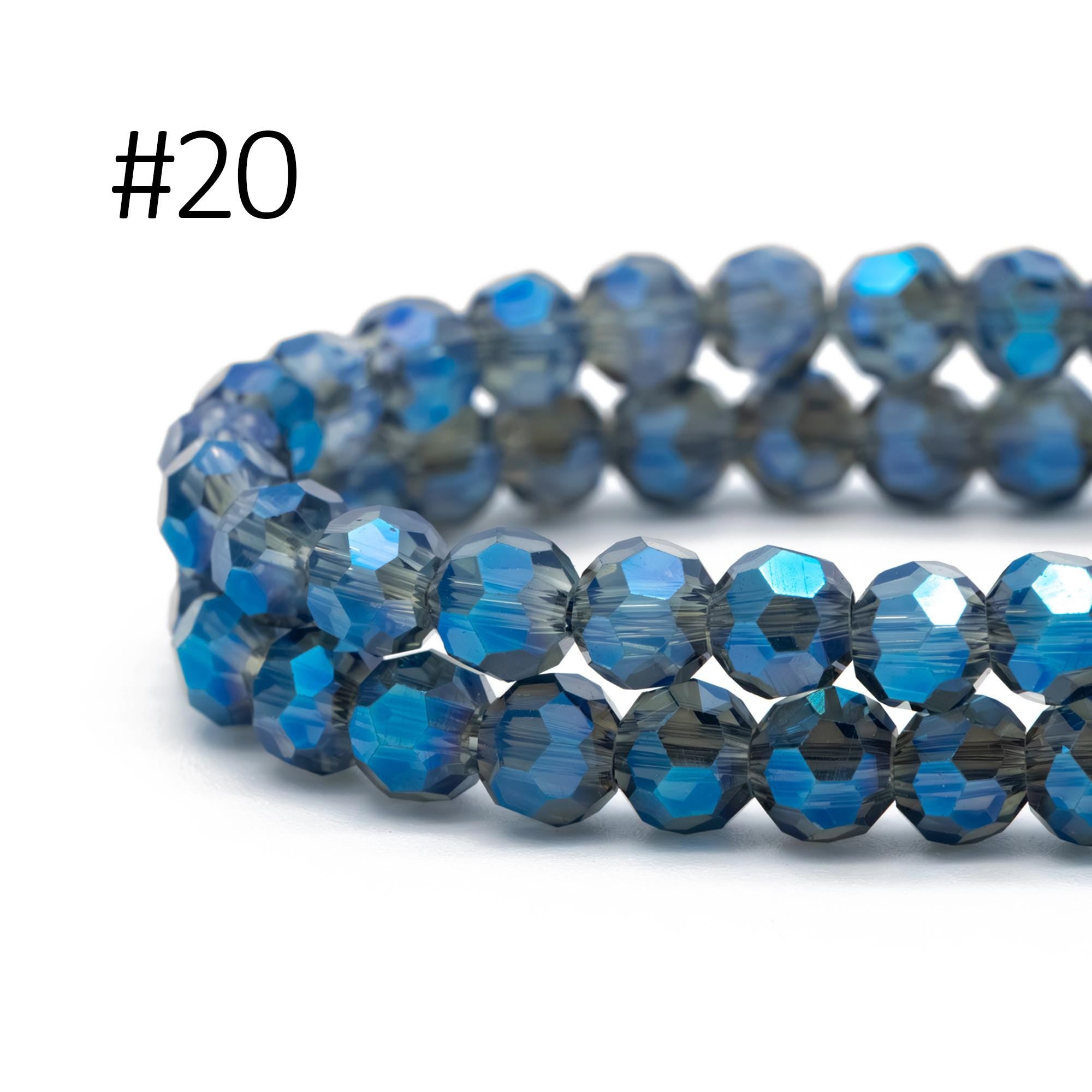95pcs Round Faceted Crystal Glass Beads 6mm Rose Gold- (32QZ-06)