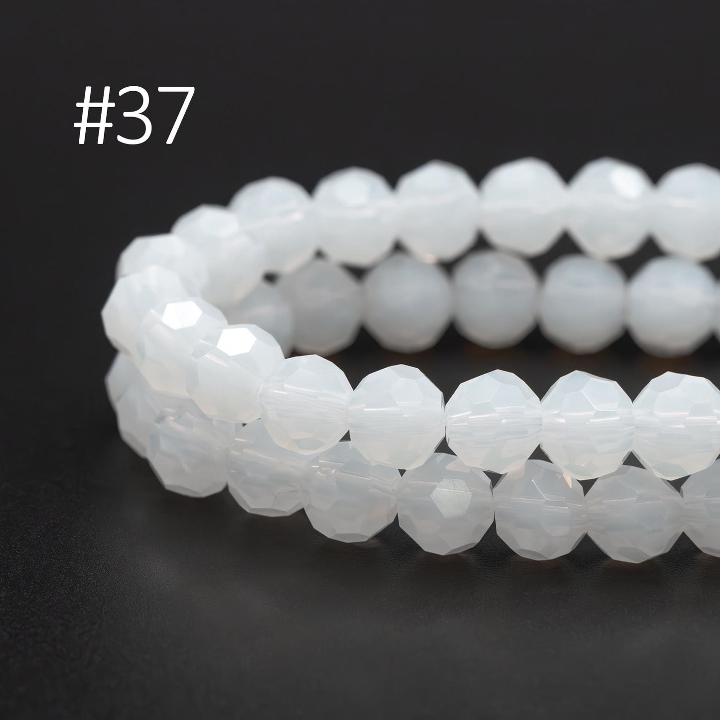 95pcs Round Faceted Crystal Glass Beads 6mm Rose Gold- (32QZ-06)