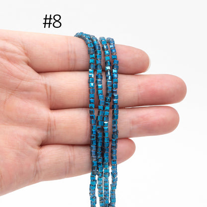 190 beads- Faceted Glass Cube, 2mm Tiny Faceted Crystal beads, (#FZ-02)