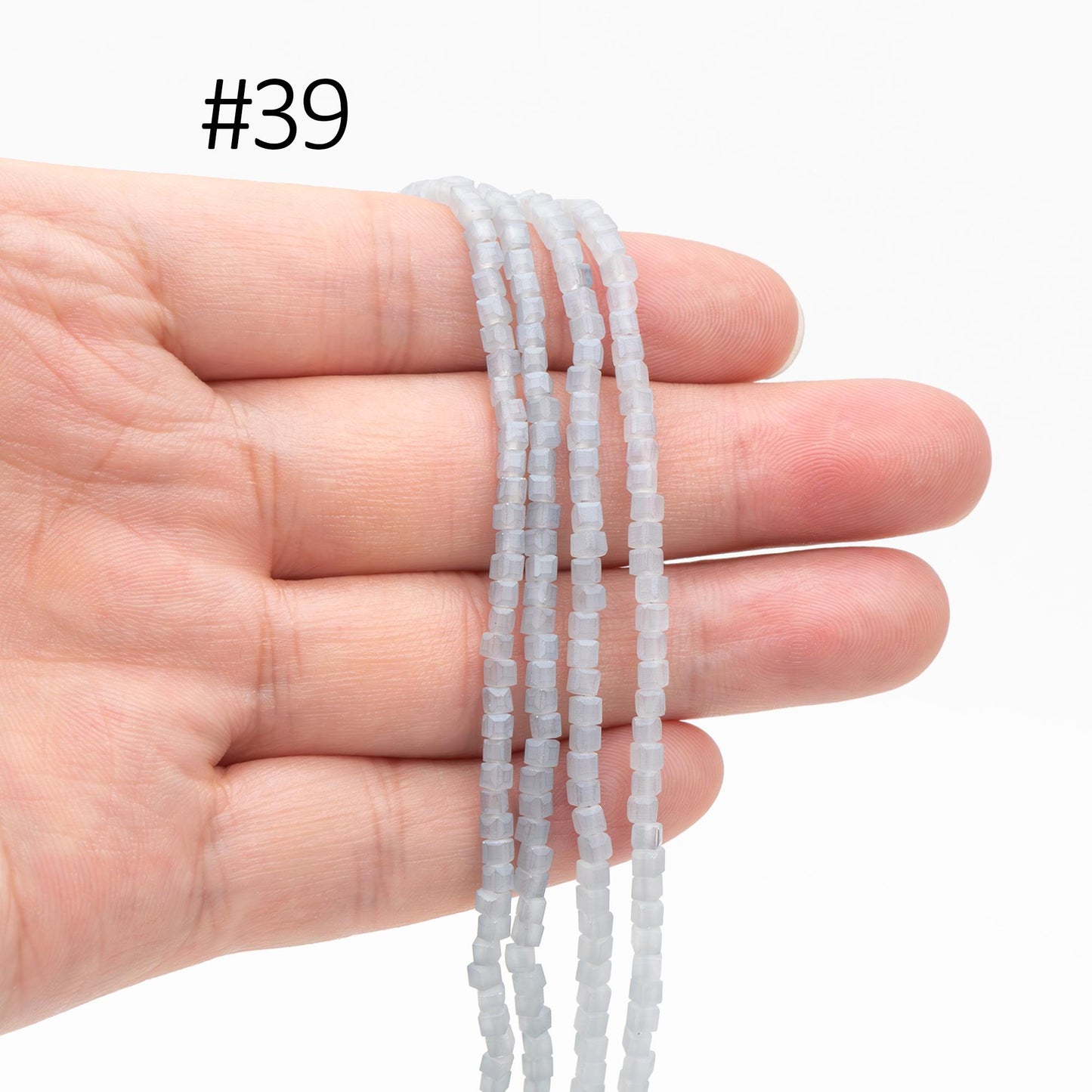 190 beads- Faceted Glass Cube, 2mm Tiny Faceted Crystal beads, (#FZ-02)