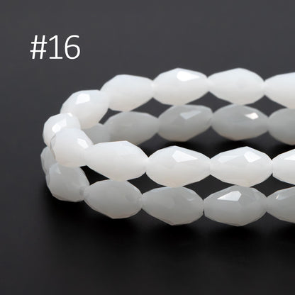 58pcs Teardrop Crystal Glass Faceted Beads 8x11mm (#SS-08)