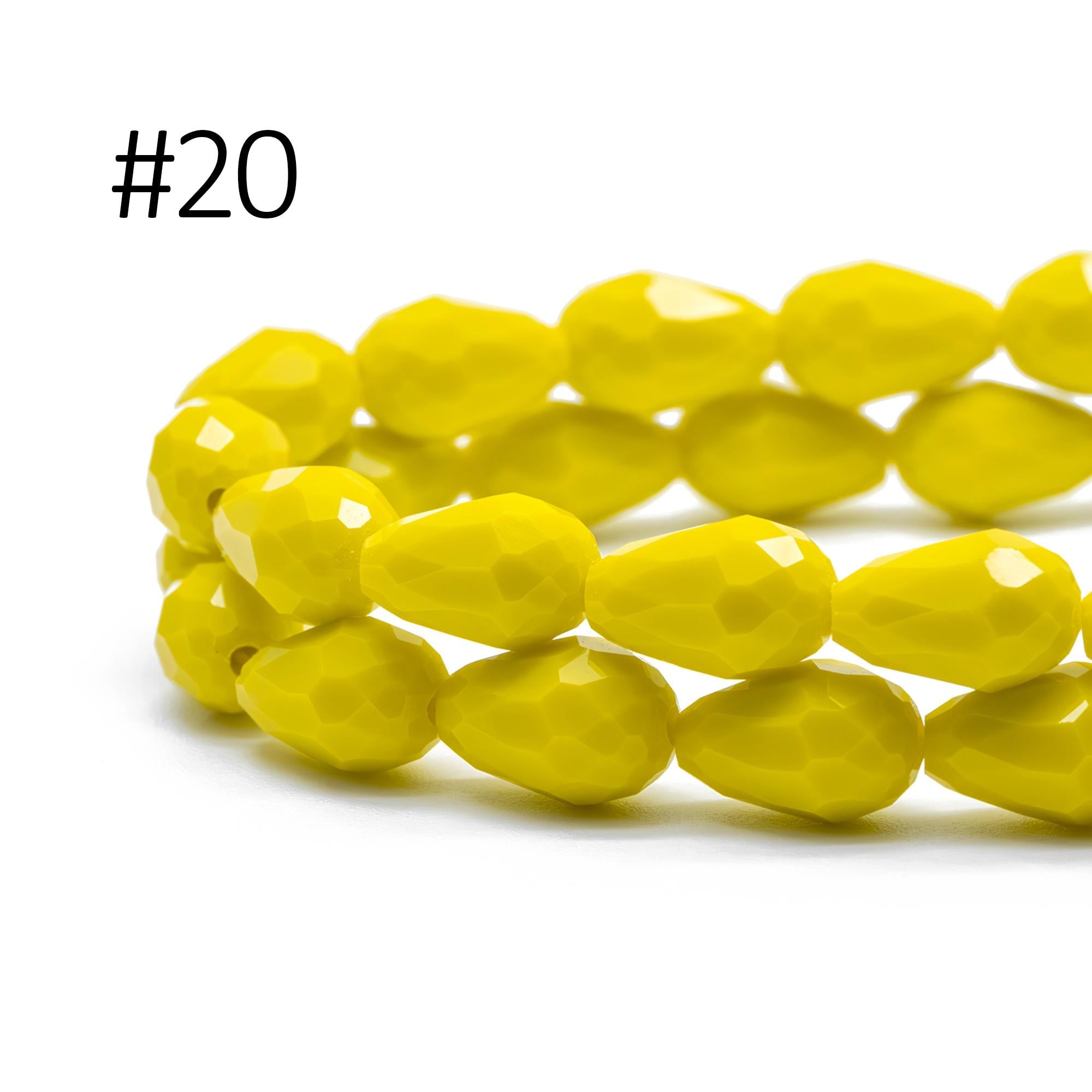 58pcs Teardrop Crystal Glass Faceted Beads 8x11mm (#SS-08)