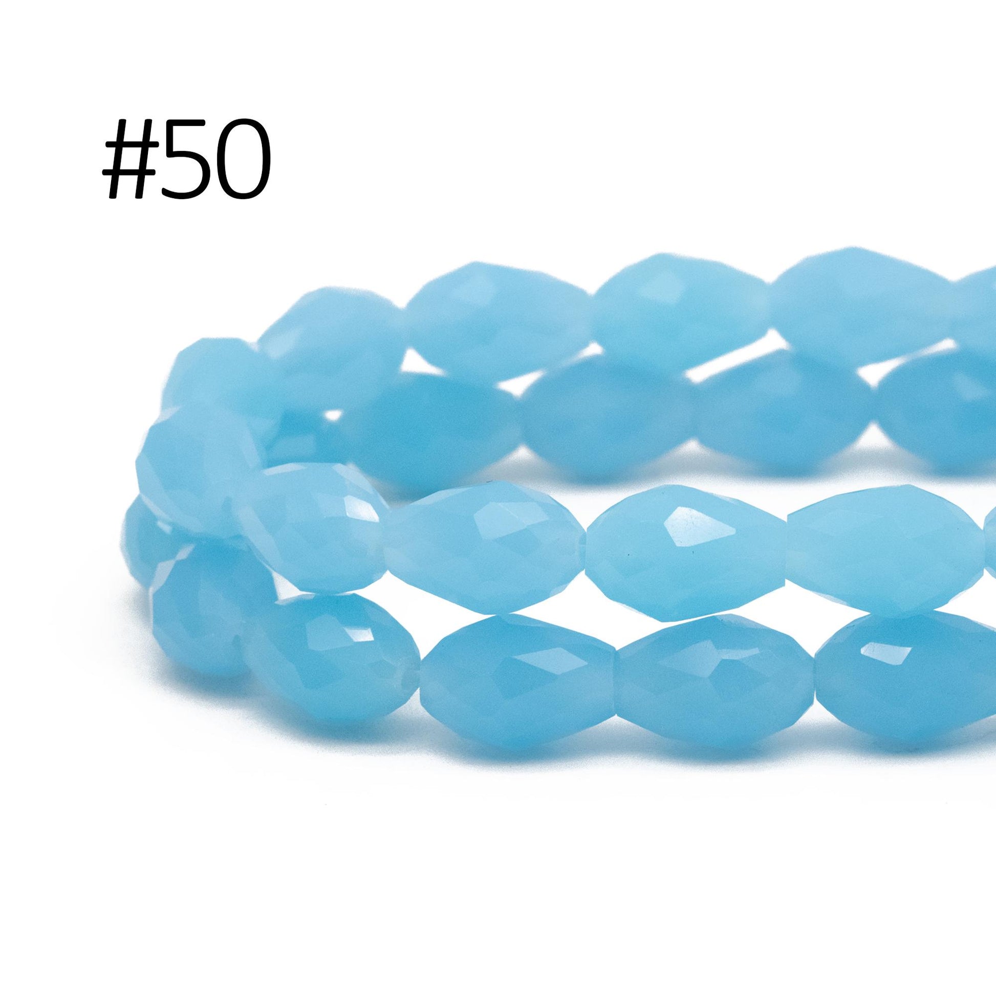 58pcs Teardrop Crystal Glass Faceted Beads 8x11mm (#SS-08)