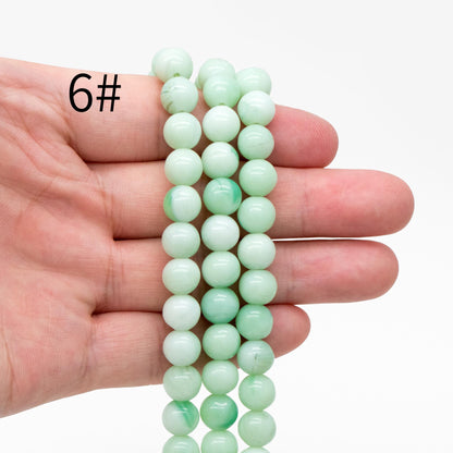 45pcs Smooth Round Glass beads 8mm, Faux Gemstone Beads, Imitation Natural Stone (GM-050)