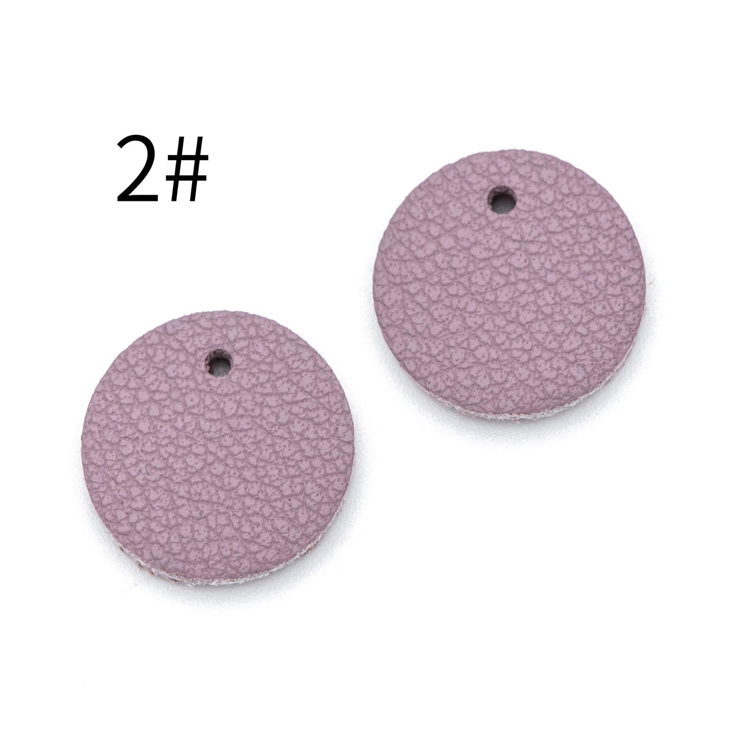 10pcs Genuine Leather Round Charms 15mm, Flat Coin Disc Geometric Pendants, DIY Components for Earrings, (FB-062)