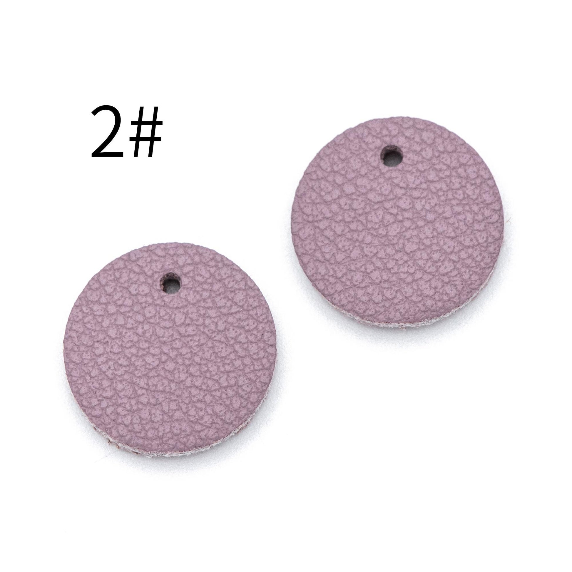10pcs Genuine Leather Round Charms 15mm, Flat Coin Disc Geometric Pendants, DIY Components for Earrings, (FB-062)