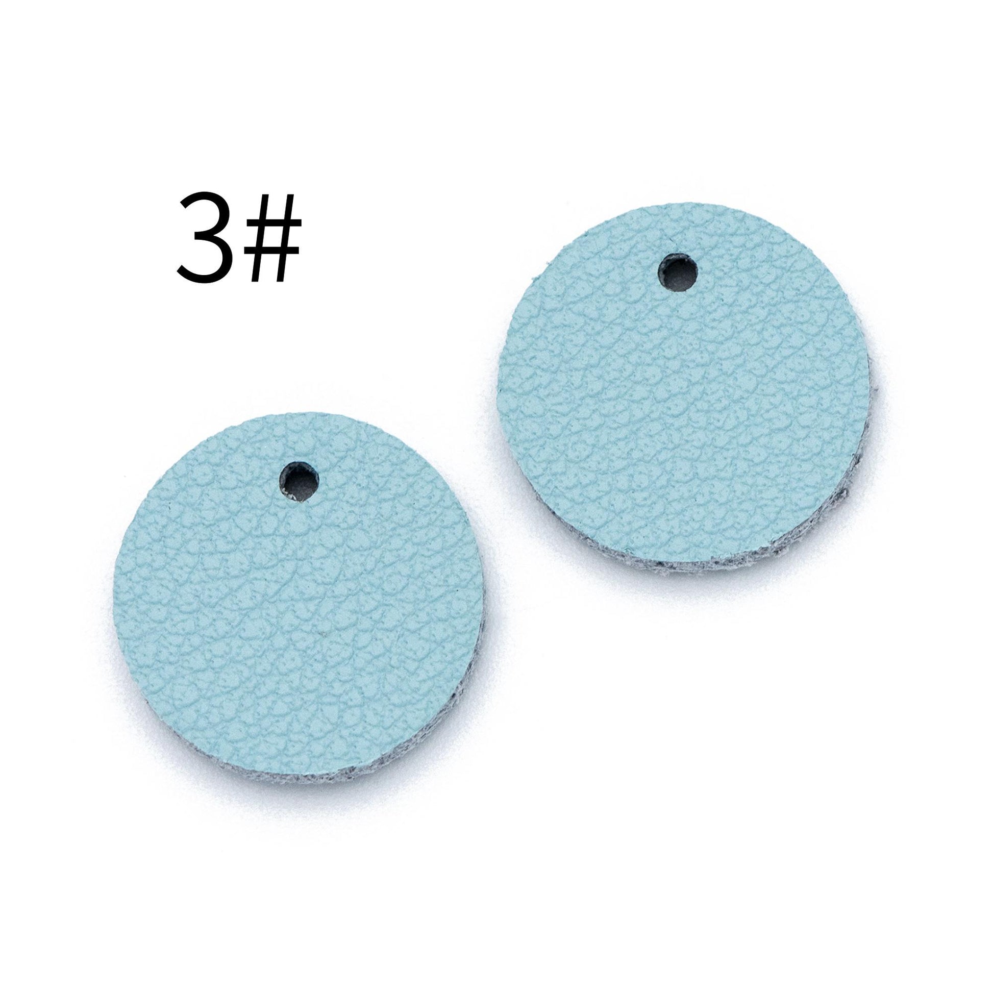 10pcs Genuine Leather Round Charms 15mm, Flat Coin Disc Geometric Pendants, DIY Components for Earrings, (FB-062)