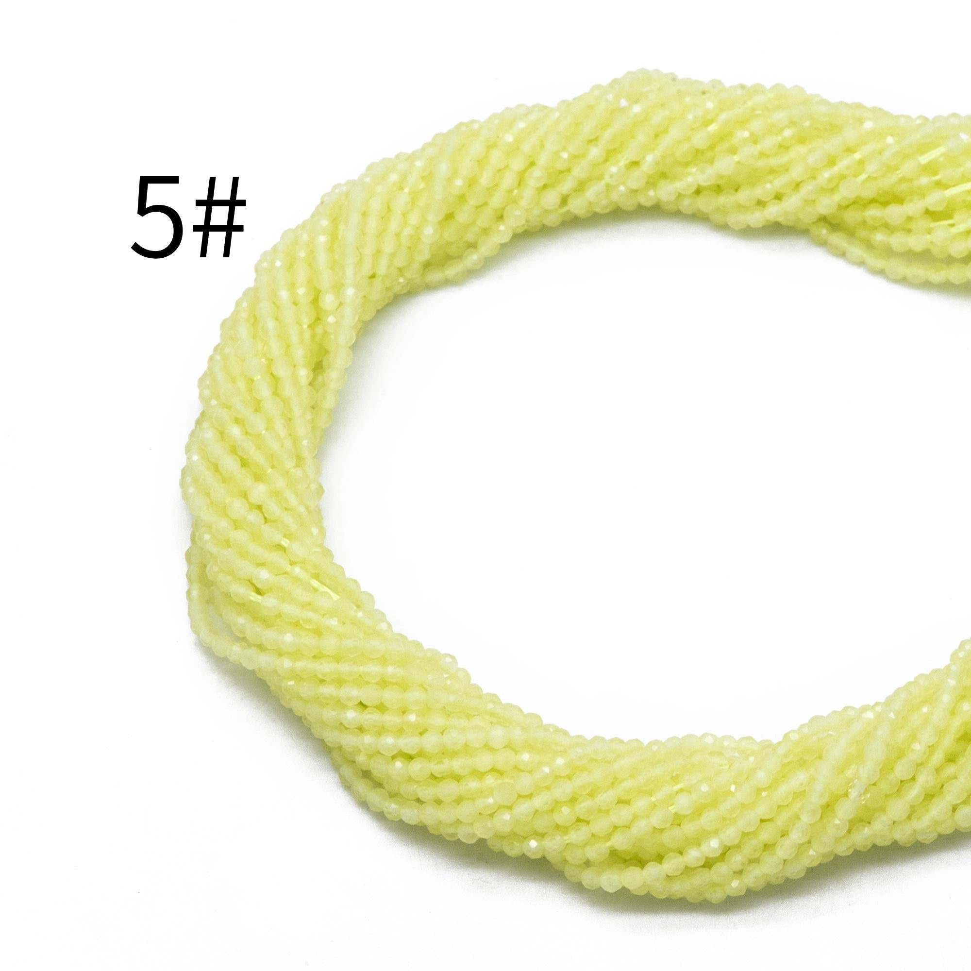 2mm-2.5mm faceted Colorful Micro Cat Eye Glass Beads, Small Faced beads, Bracelet Necklace DIY, Full 15 Inch Strands (TR-012)