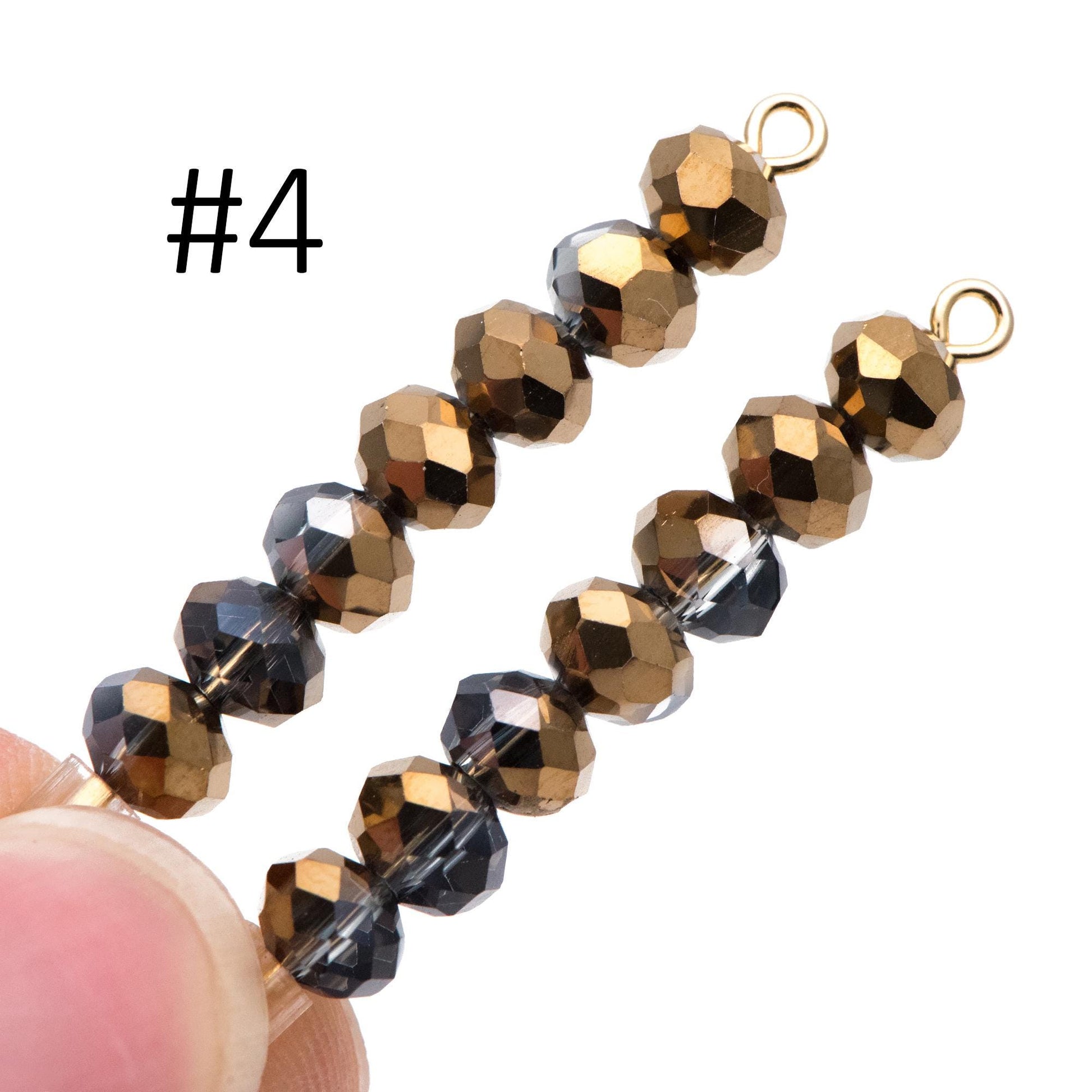 80 Beads Rondelle Crystal Glass Faceted Beads 4x6mm -(BZ06)