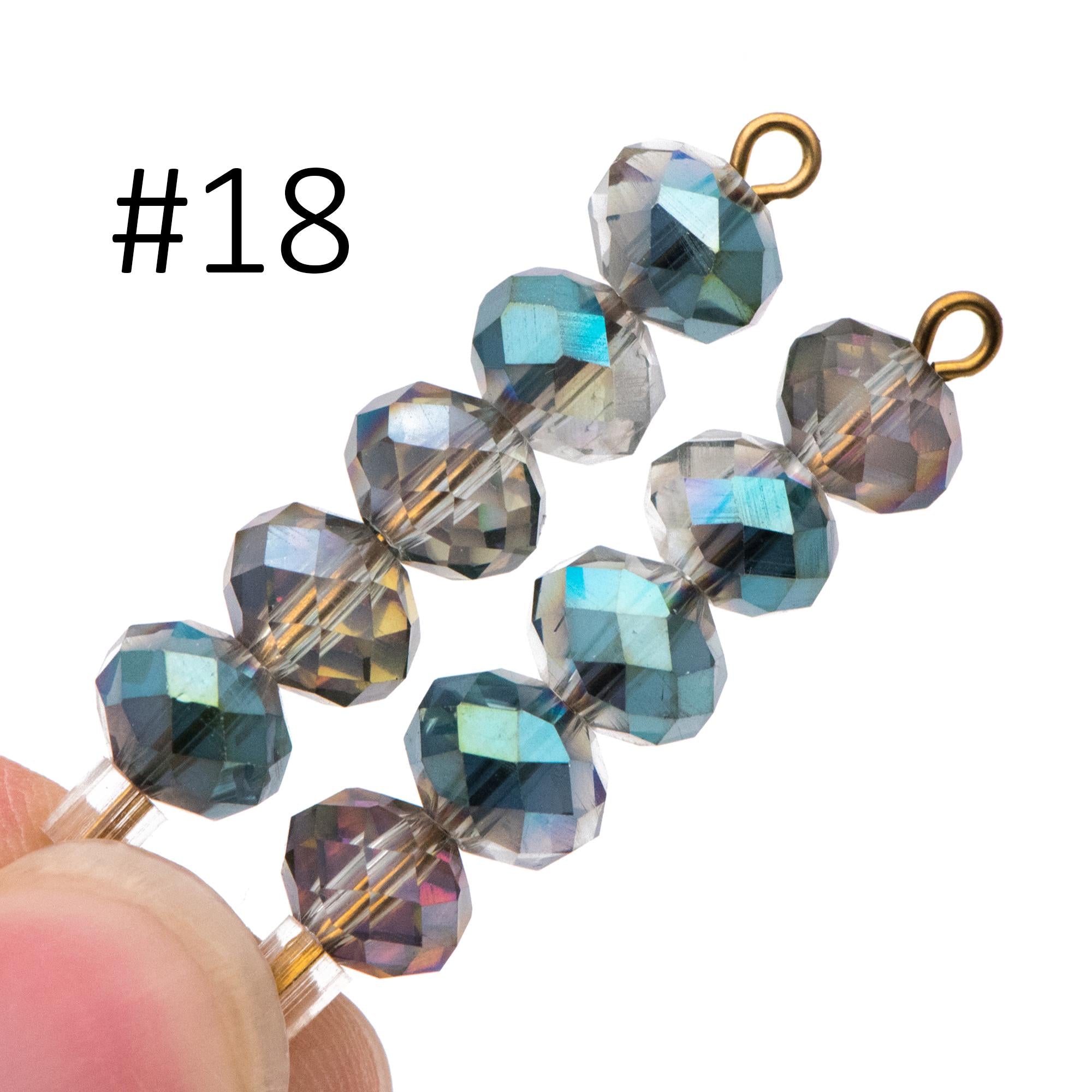 65 beads- Faceted Glass Crystal Rondelle Beads,6x8mm (BZ08)