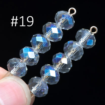 65 beads- Faceted Glass Crystal Rondelle Beads,6x8mm (BZ08)