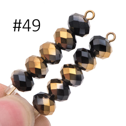 65 beads- Faceted Glass Crystal Rondelle Beads,6x8mm (BZ08)