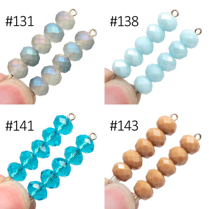 65 beads- Faceted Glass Crystal Rondelle Beads,6x8mm (BZ08)