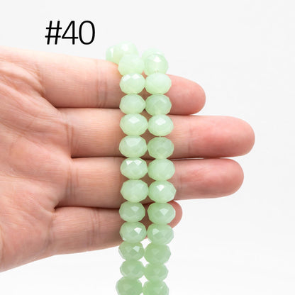 65 beads Rondelle Crystal Glass Faceted beads 8x10mm (BZ10)