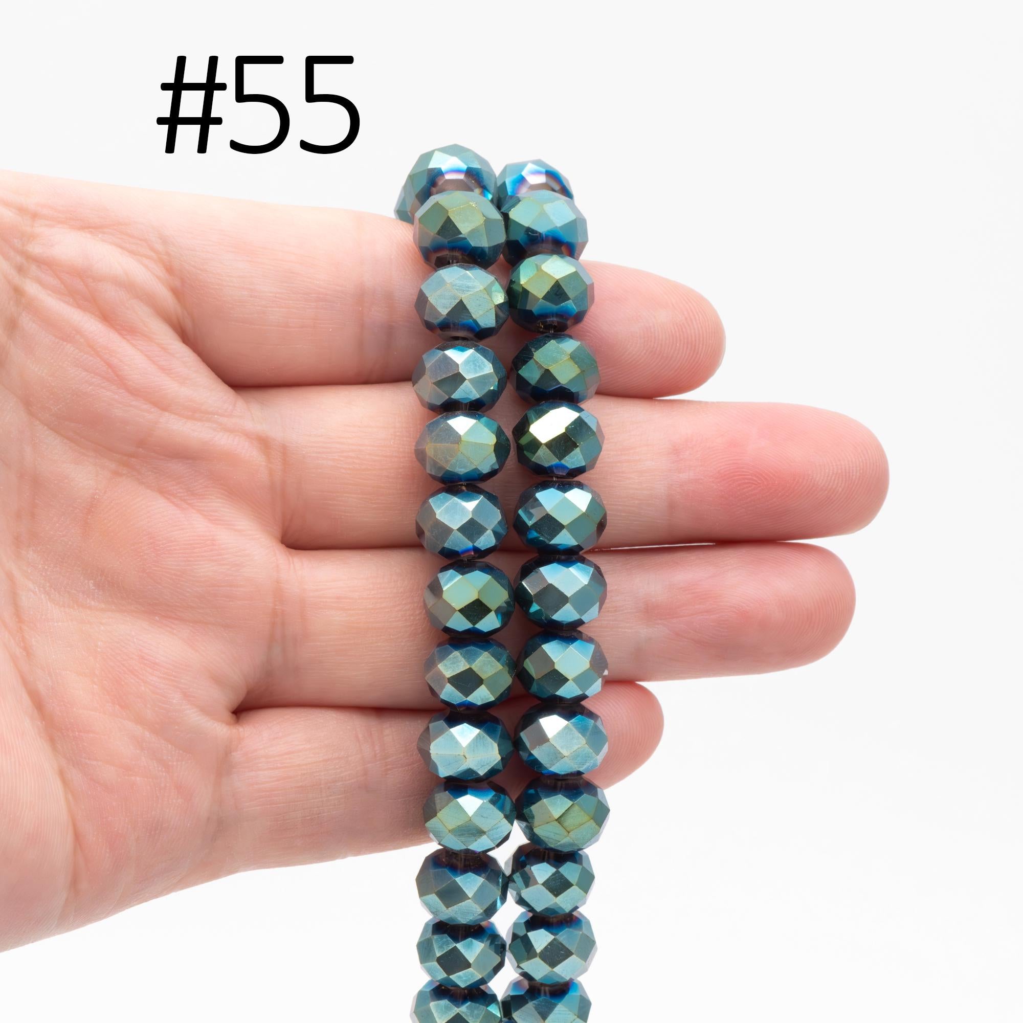 65 beads Rondelle Crystal Glass Faceted beads 8x10mm (BZ10)