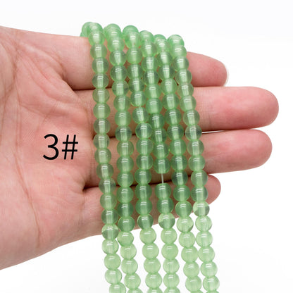 65pcs Smooth Round Glass beads 6mm, Full strand (GM-043)