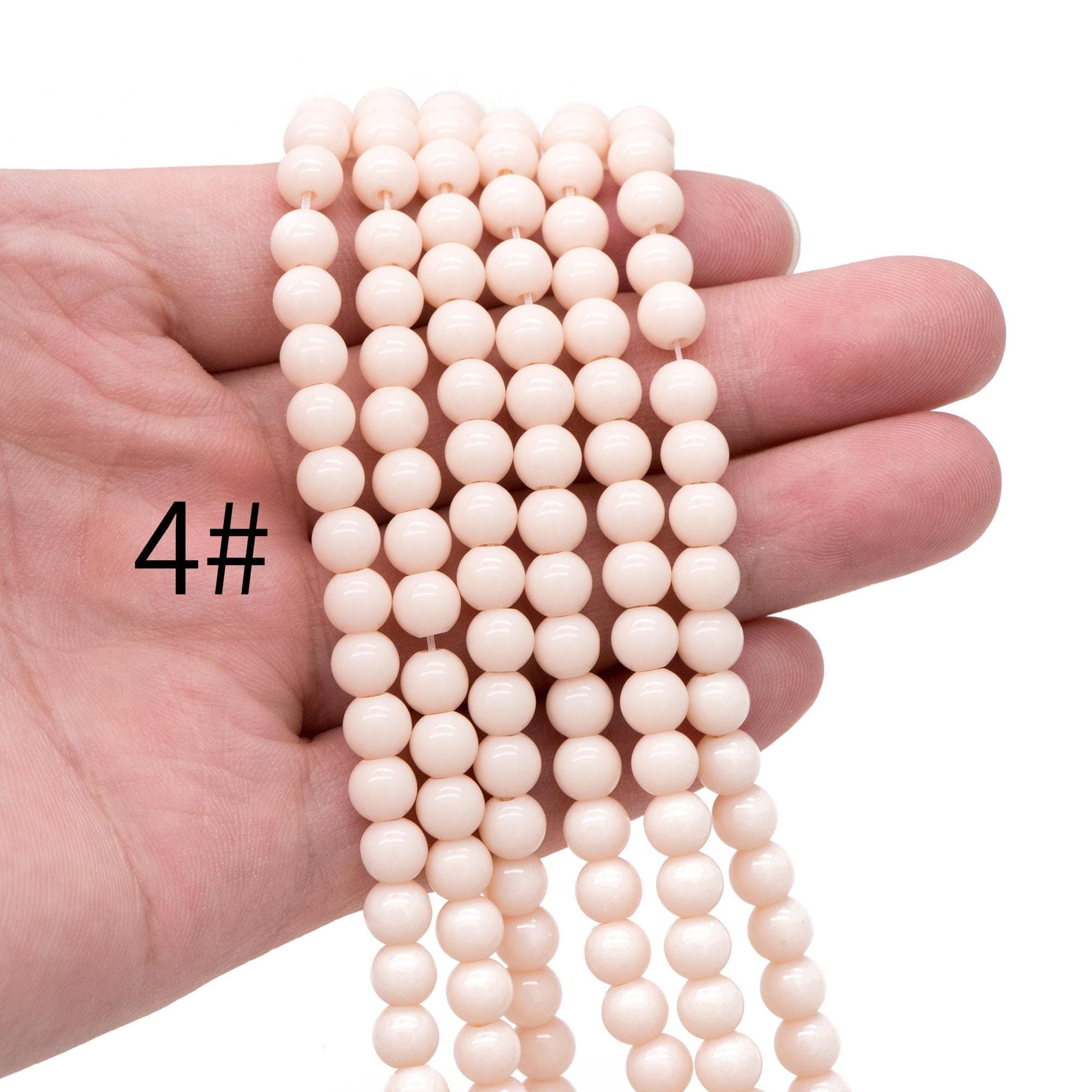 65pcs Smooth Round Glass beads 6mm, Full strand (GM-043)