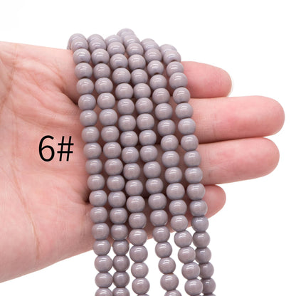 65pcs Smooth Round Glass beads 6mm, Full strand (GM-043)