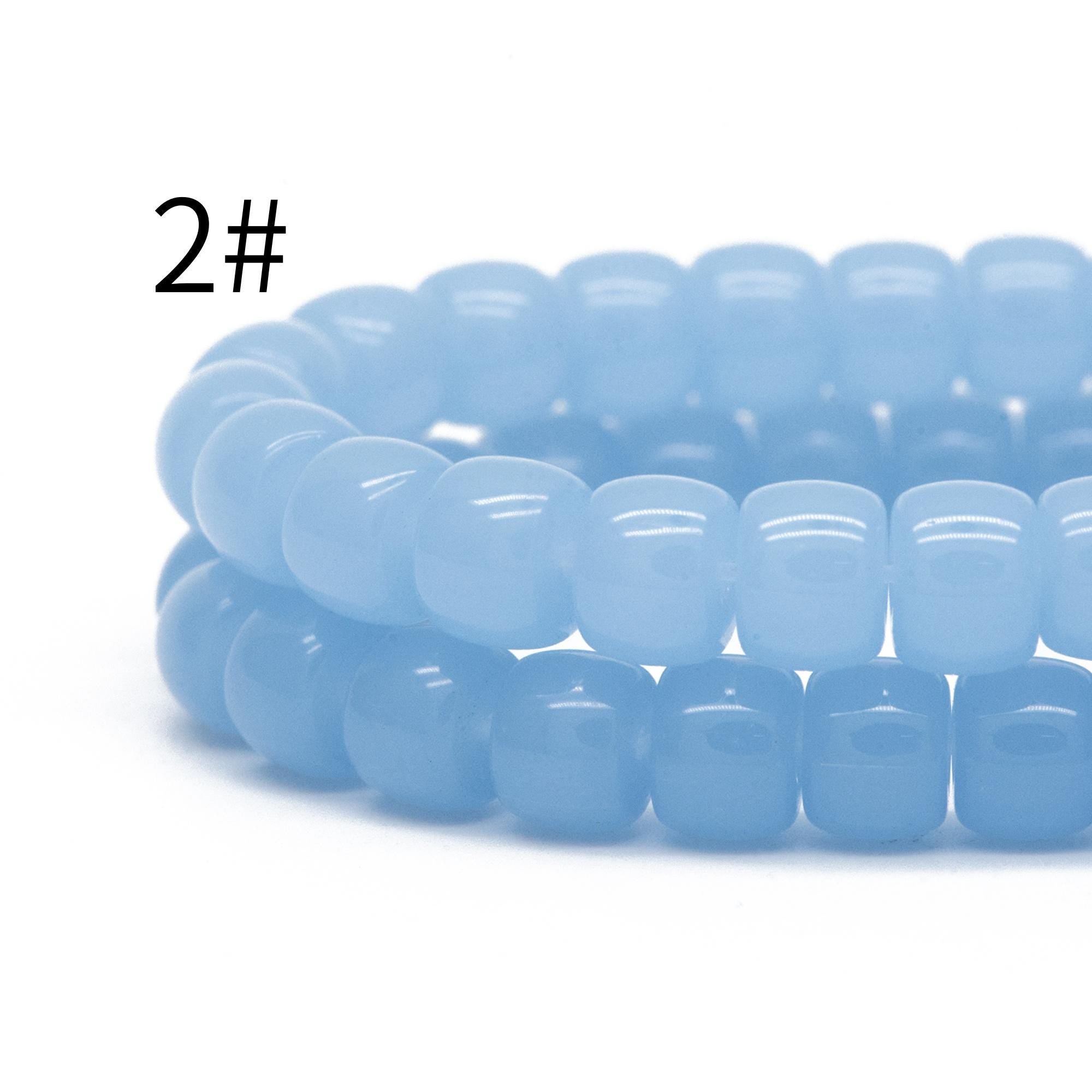60pcs Smooth Cylinder Rondelle Glass Beads, 8x6mm, Candy Color Crystal Beads (GM-042)