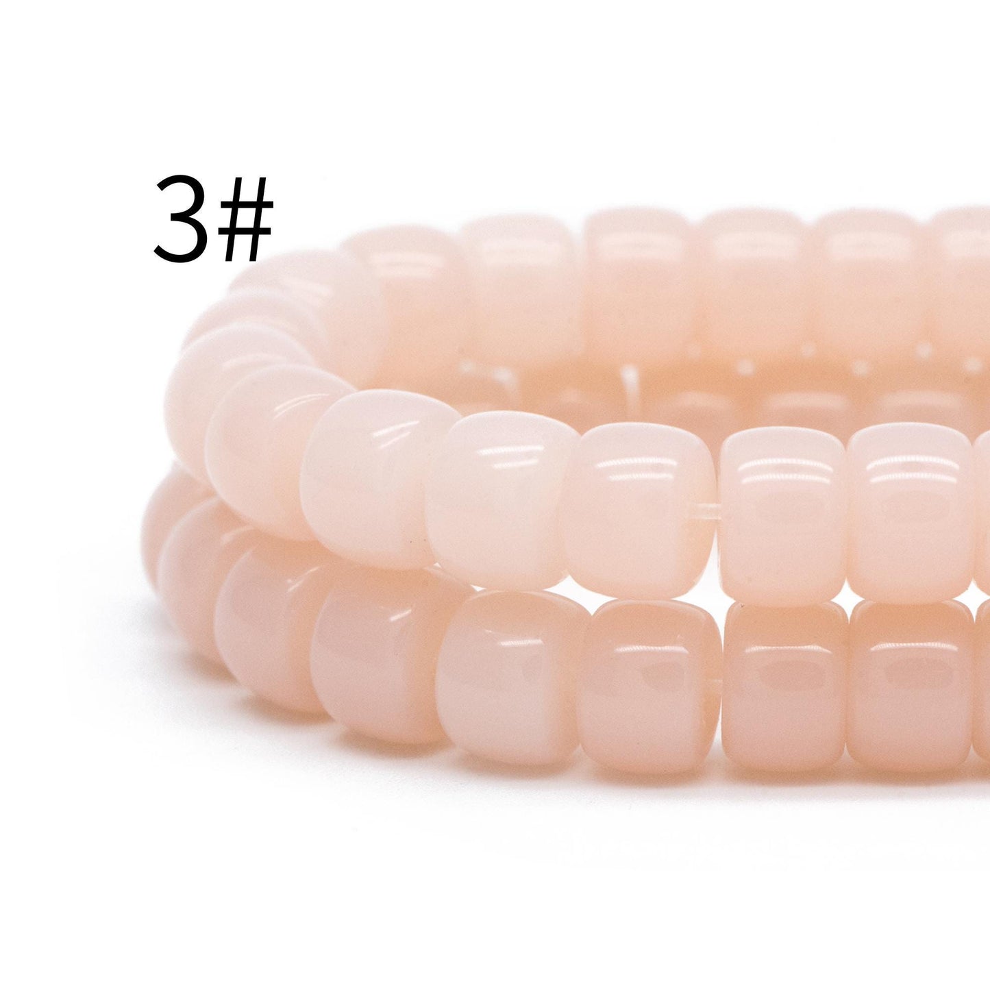 60pcs Smooth Cylinder Rondelle Glass Beads, 8x6mm, Candy Color Crystal Beads (GM-042)