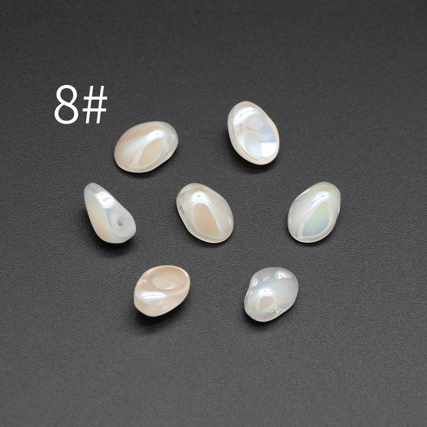50 beads- Crystal Glass Leaf Beads, Unique Shaped Teardrop Beads, Multi Colors (#GM-033)